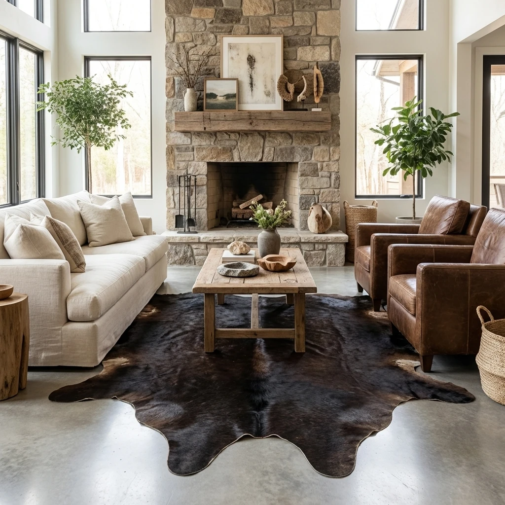 Black Cowhide Rugs alternate