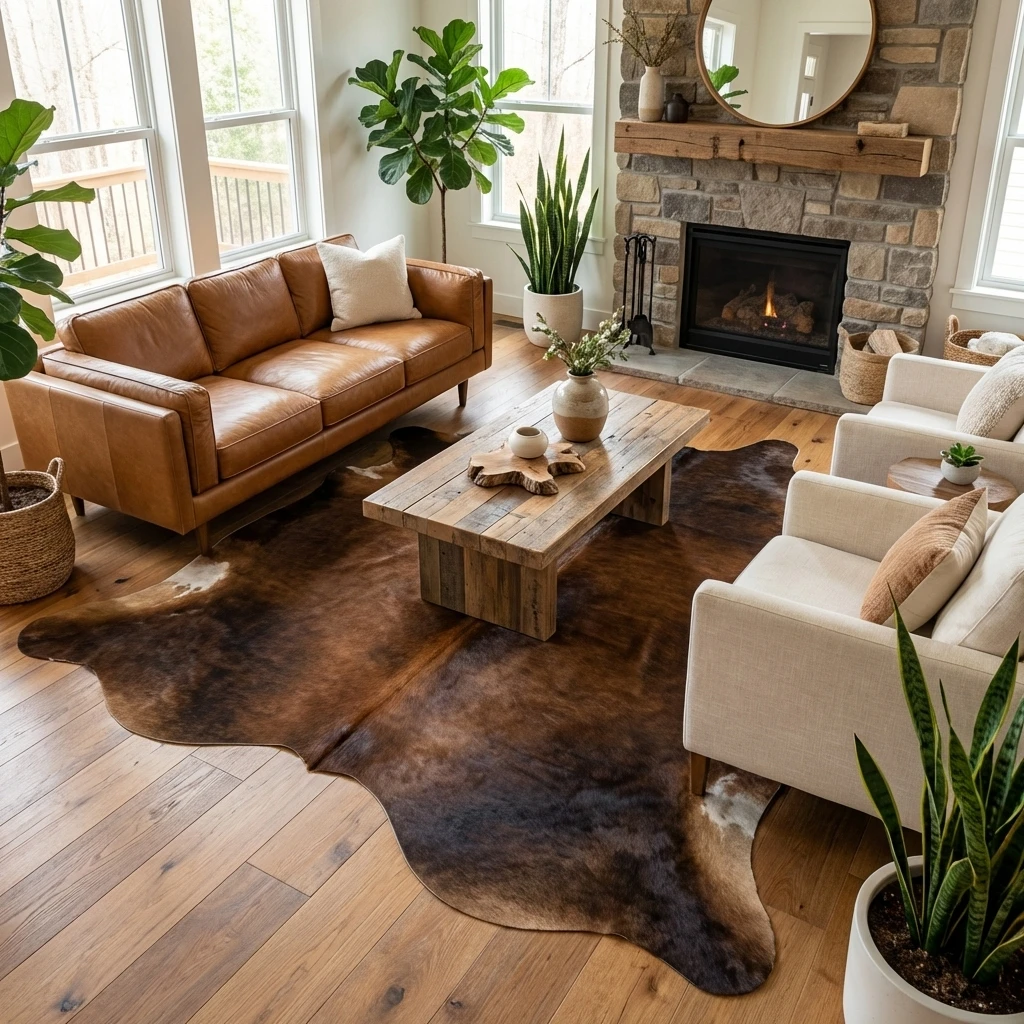 Brown Cowhide Rugs alternate